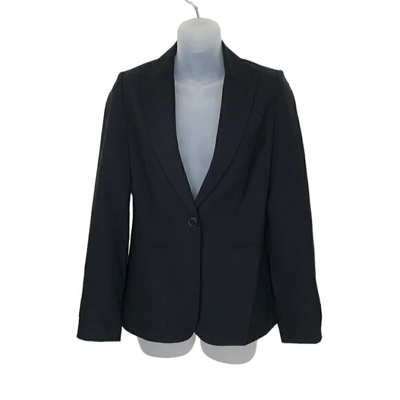 Judith & Charles Black One Button 96% Wool Blazer Size 2 - Picture 1 of 9